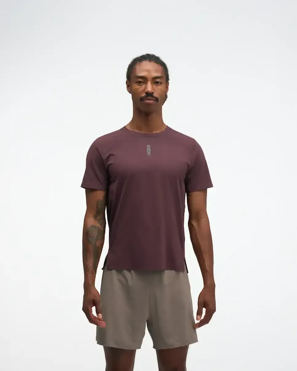 HOKA EveryRun Short Sleeve Deep Mauve