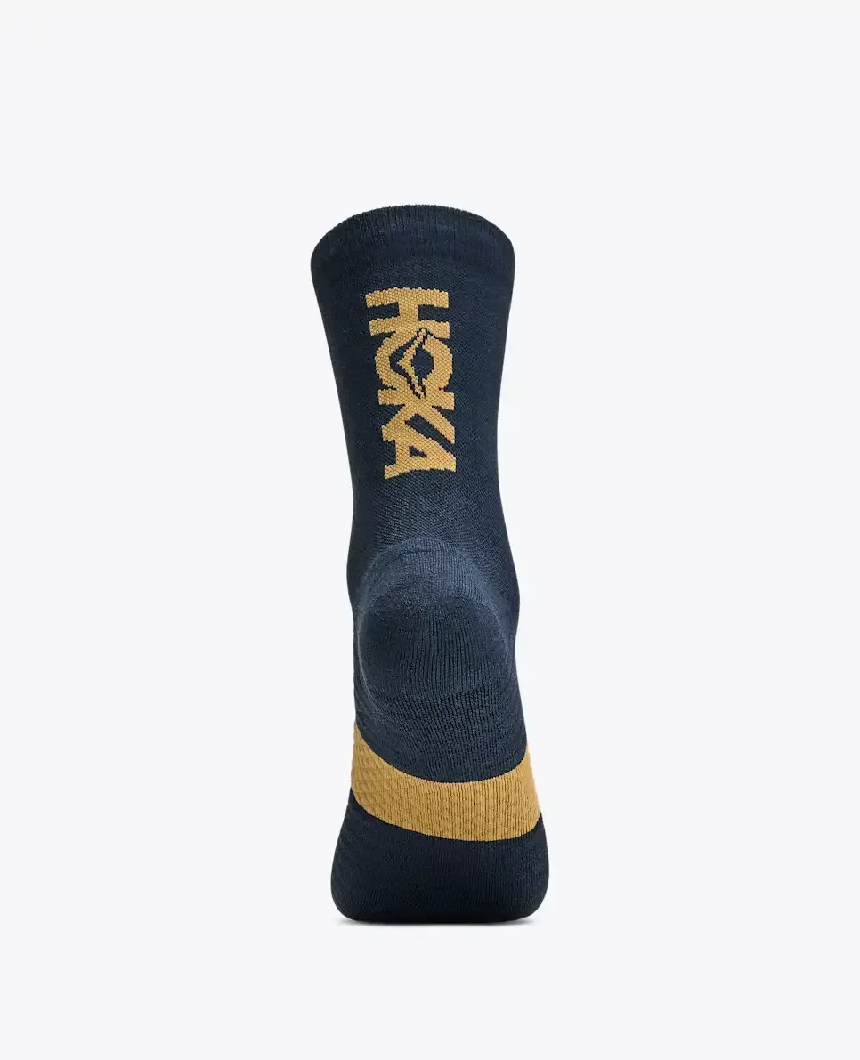 HOKA Graphic Crew Run Sock Varsity Navy Gold